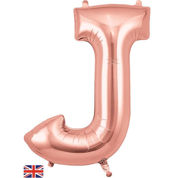 (image for) Oaktree Rose Gold Letter J Shape Balloons