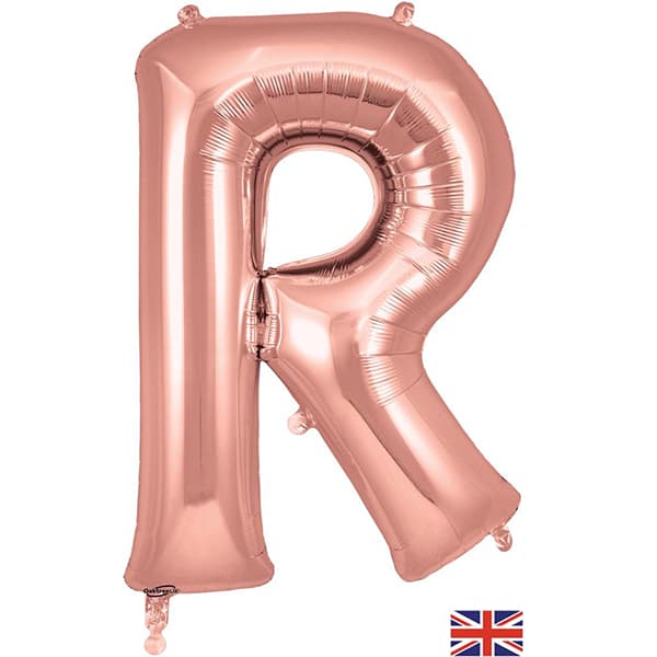 (image for) Oaktree Rose Gold Letter R Shape Balloons