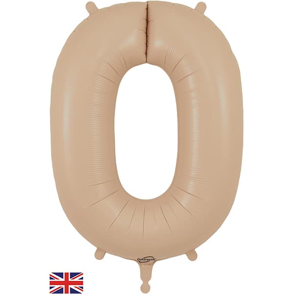 (image for) 34" Oaktree Matte Nude Number 0 Shape Balloons