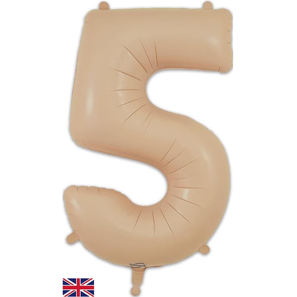 (image for) 34" Oaktree Matte Nude Number 5 Shape Balloons