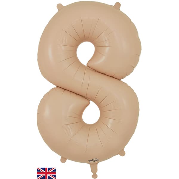 (image for) 34" Oaktree Matte Nude Number 8 Shape Balloons