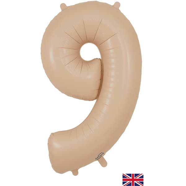 (image for) 34" Oaktree Matte Nude Number 9 Shape Balloons