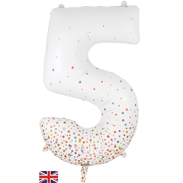 (image for) Rose Gold Sparkling Fizz Number 5 Shape Balloons