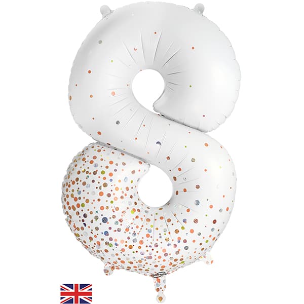 (image for) Rose Gold Sparkling Fizz Number 8 Shape Balloons