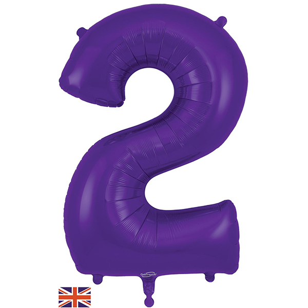 (image for) 34" Oaktree Purple Number 2 Shape Balloons