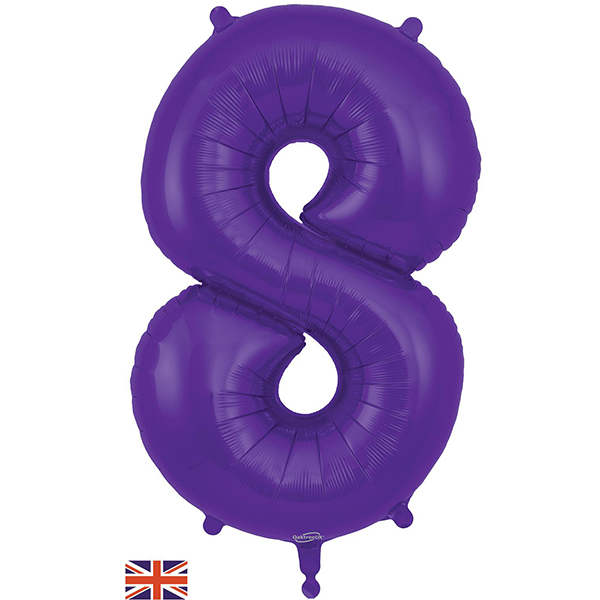 (image for) 34" Oaktree Purple Number 8 Shape Balloons