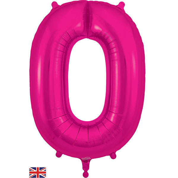 34" Oaktree New Pink Number 0 Shape Foil Balloons