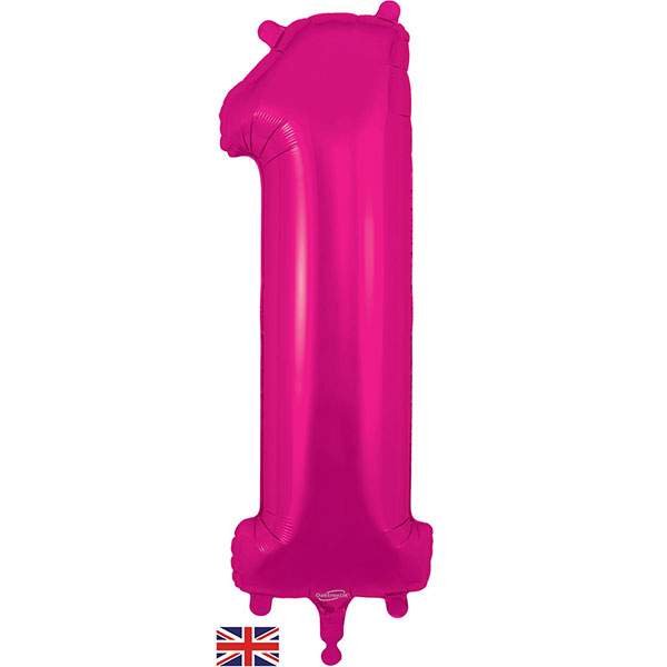 34" Oaktree New Pink Number 1 Shape Foil Balloons