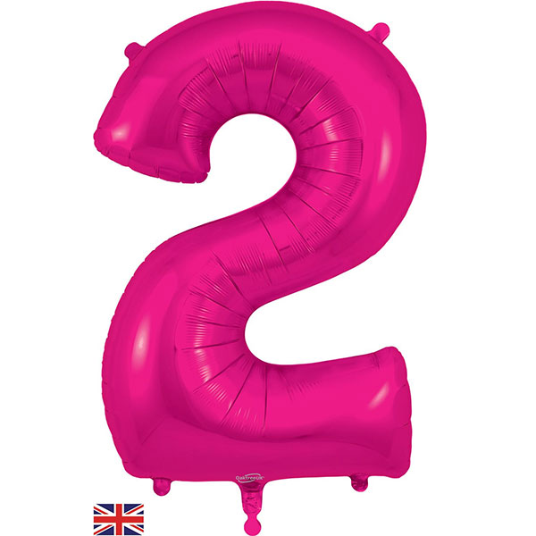 34" Oaktree New Pink Number 2 Shape Foil Balloons