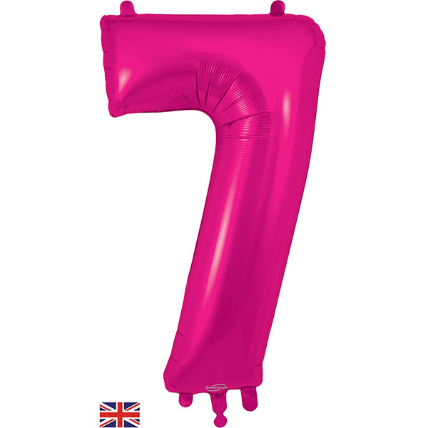 34" Oaktree New Pink Number 7 Shape Foil Balloons