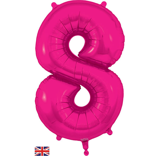 34" Oaktree New Pink Number 8 Shape Foil Balloons