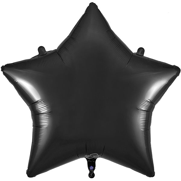 36" Black Star Packaged Foil Balloons