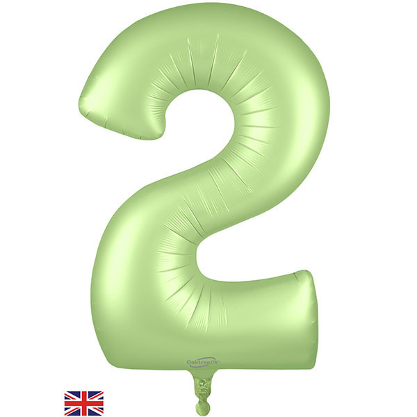 (image for) 34" Oaktree Satin Pastel Pistachio Number 2 Shape Balloons