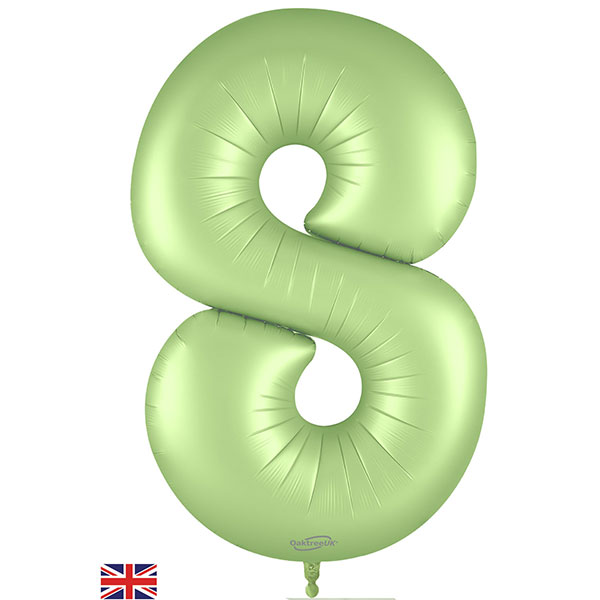 (image for) 34" Oaktree Satin Pastel Pistachio Number 8 Shape Balloons