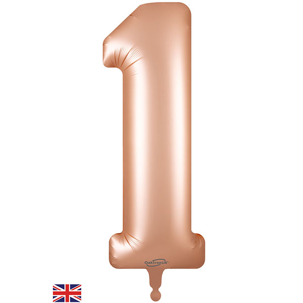 (image for) 34" Oaktree Number 1 Satin Pastel Rose Quartz Shape Balloons