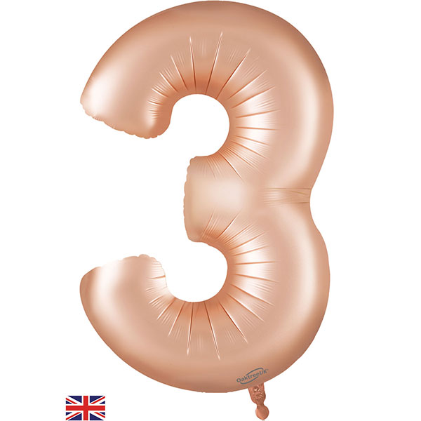 (image for) 34" Oaktree Number 3 Satin Pastel Rose Quartz Shape Balloons