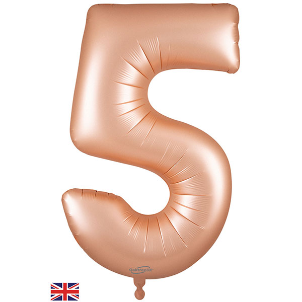 (image for) 34" Oaktree Number 5 Satin Pastel Rose Quartz Shape Balloons