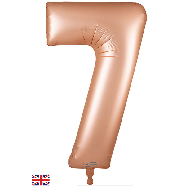 (image for) 34" Oaktree Number 7 Satin Pastel Rose Quartz Shape Balloons