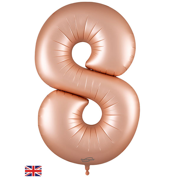 (image for) 34" Oaktree Number 8 Satin Pastel Rose Quartz Shape Balloons