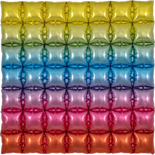 (image for) Rainbow 7x7 Waffle Air Fill Foil Decorations