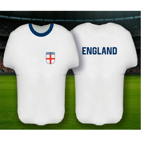 24" White/Blue England Sports Shirt Shape Foil Balloons