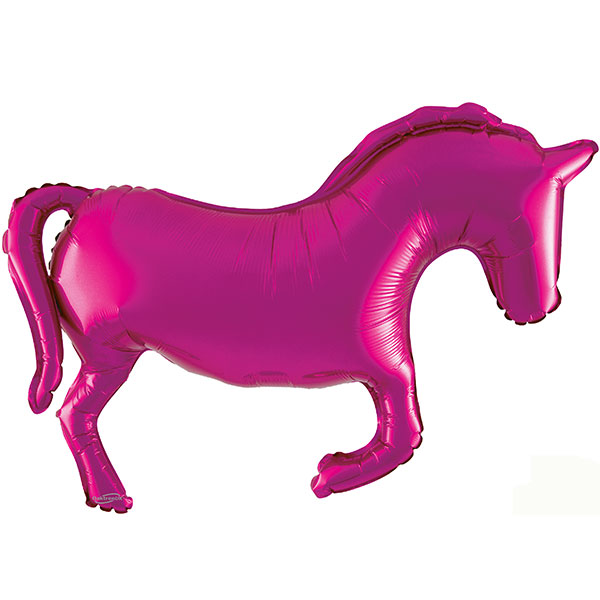 (image for) 35" Pink Solid Colour Horse Shape Balloon