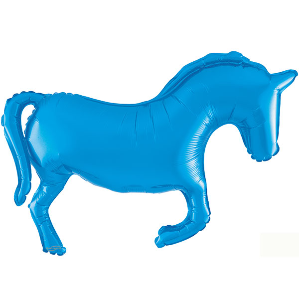 (image for) 35" Blue Solid Colour Horse Shape Balloon