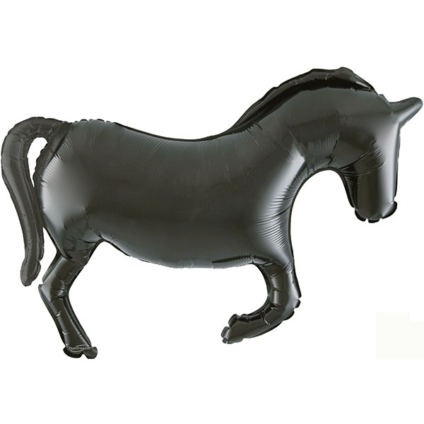 (image for) 35" Black Solid Colour Horse Shape Balloon