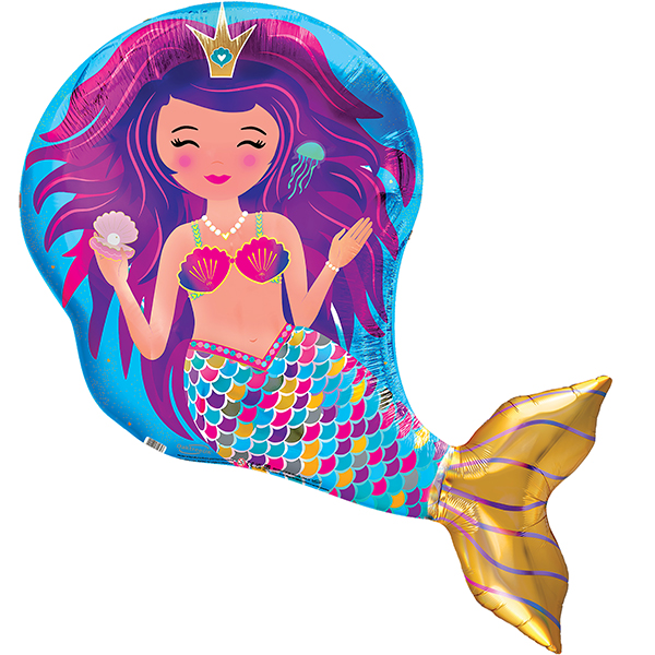 (image for) 35" Iridescent Mermaid Supershape Balloons