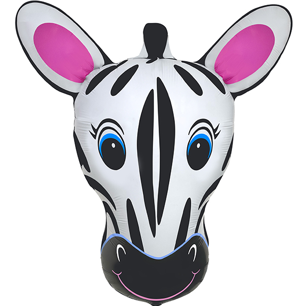 Zebra Head Supershape Foil Balloons