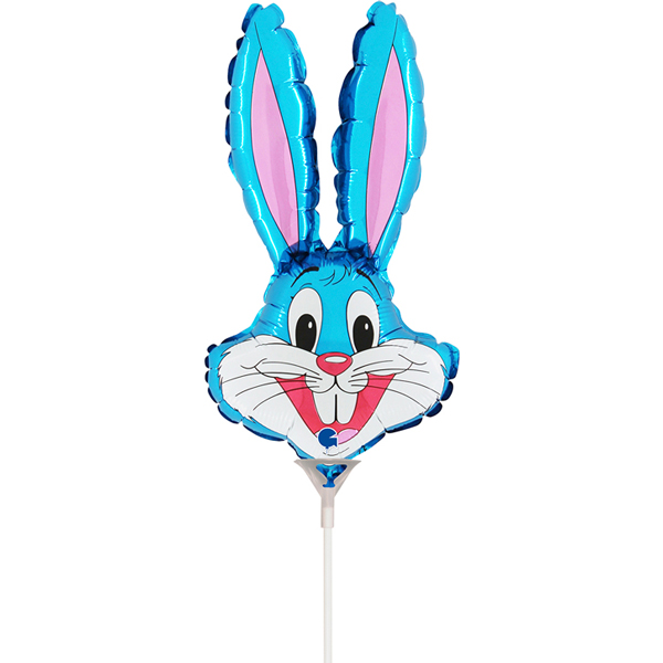 (image for) 14" Blue Rabbit Head Air Fill Balloons