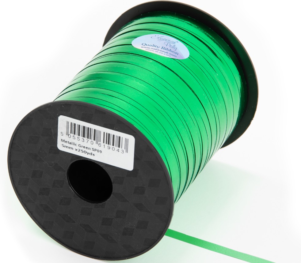 (image for) Metallic Green Curling Ribbon 250m