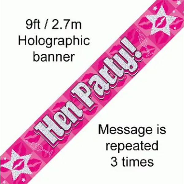 (image for) 9ft Hen Party Holographic Banner