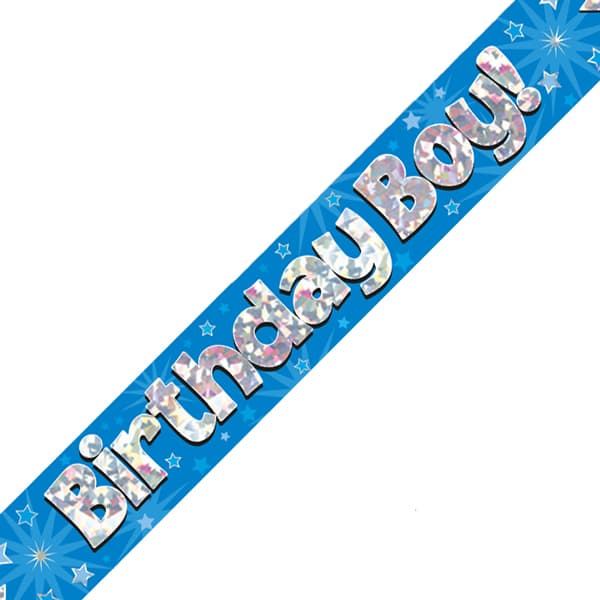 (image for) Birthday Boy Blue Holographic Banner