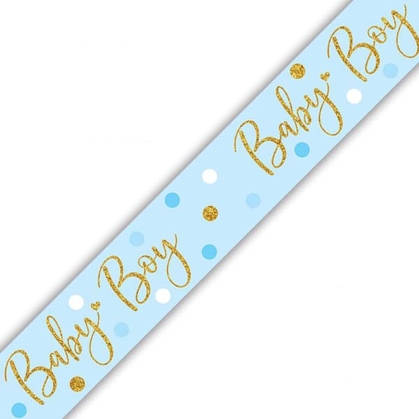 (image for) Sparkling Baby Boy Dots Holographic Banner