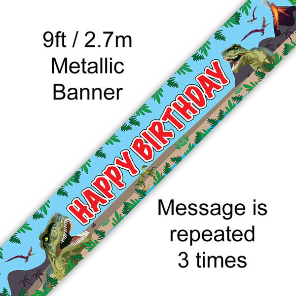 (image for) Happy Birthday Jurassic Dinosaur Banner