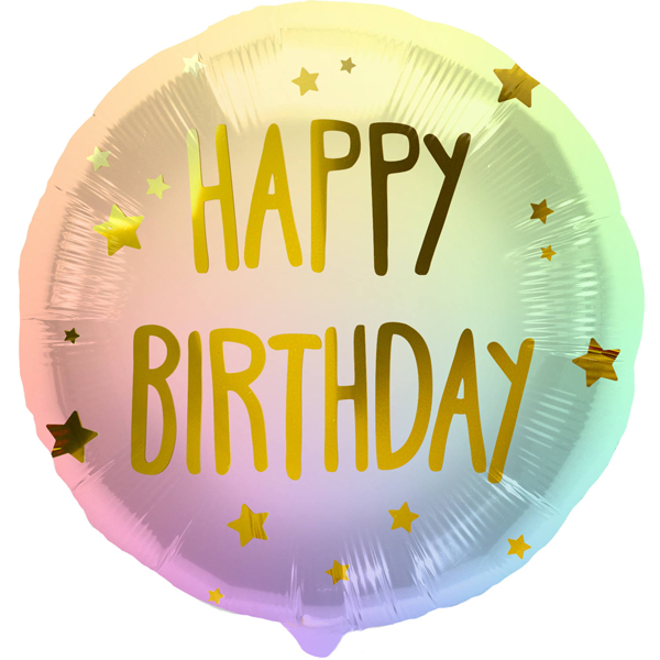 (image for) 18" Happy Birthday Ombre & Stars Foil Balloons