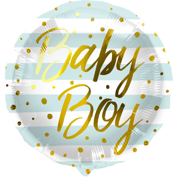 (image for) 18" Baby Boy Blue Stripes Foil Balloons
