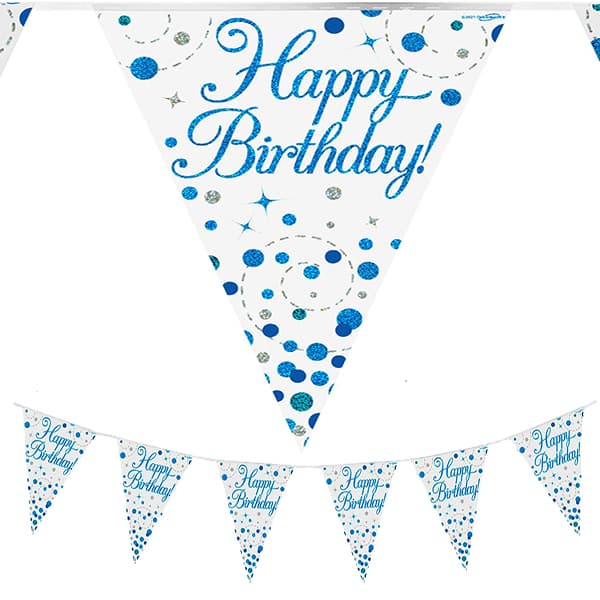 (image for) Happy Birthday Blue Sparkling Fizz Party Bunting