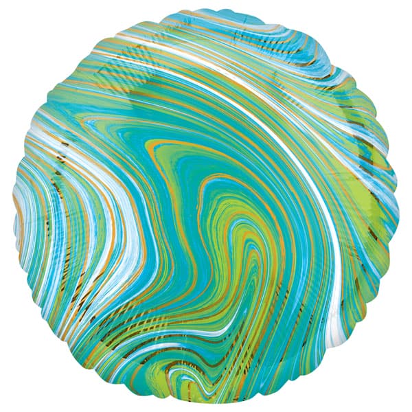 (image for) 17" Blue Green Marblez Foil Balloons