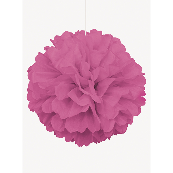 (image for) 16" Hot Pink Puff Tissue Decoration