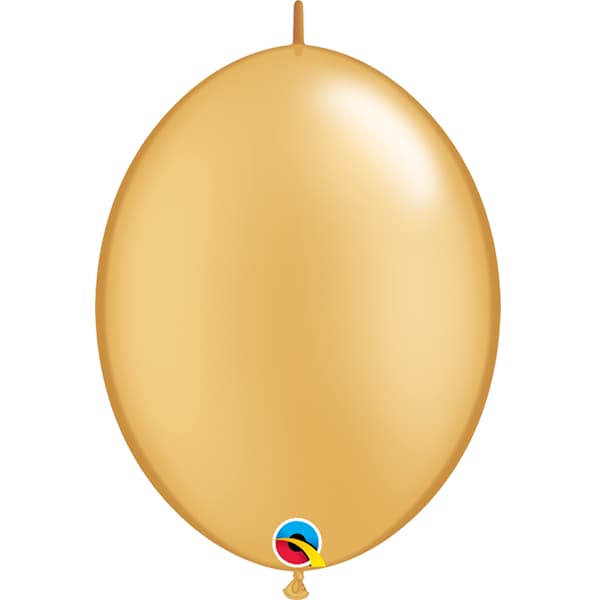 (image for) 12" Gold Quick Link Latex Balloons 50pk