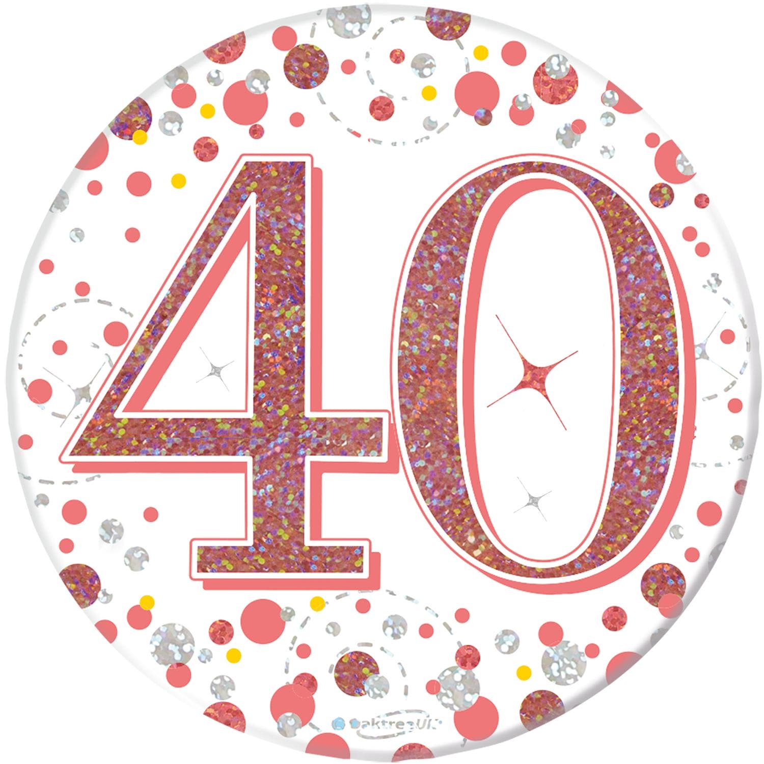 (image for) 40th Birthday Sparkling Fizz Rose Gold Holographic Badge