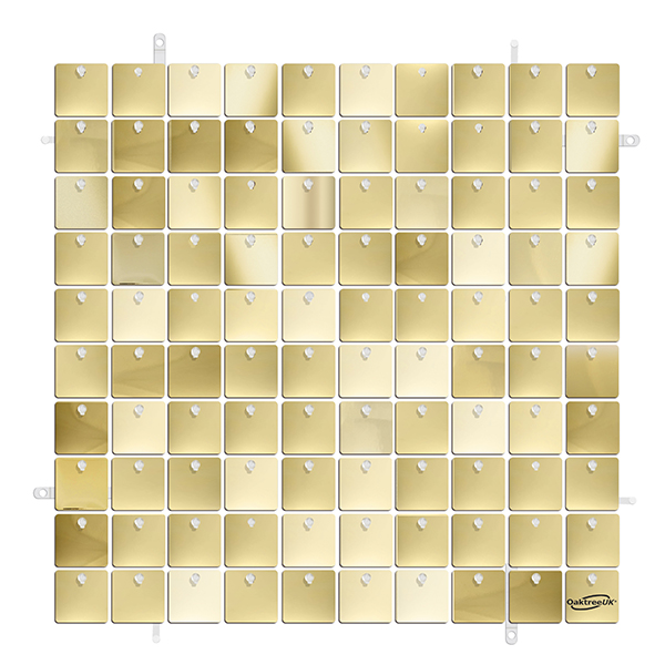 (image for) Metallic White Gold Sequin Wall Panel Click And Connect