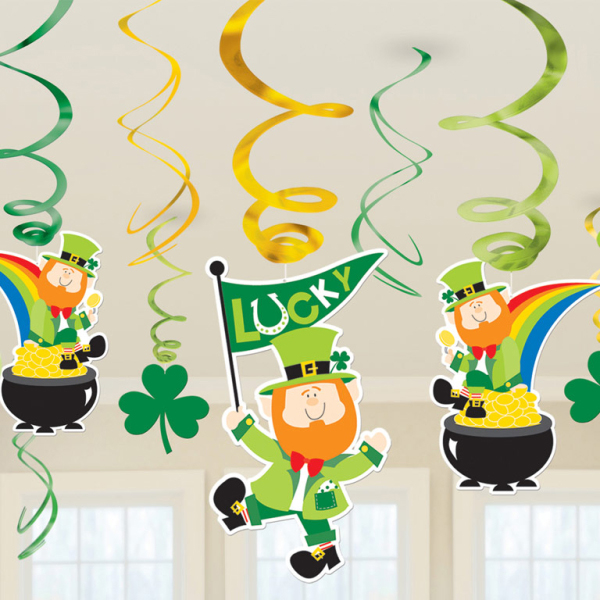 (image for) St Patrick's Swirl Pack Decorations 12pk