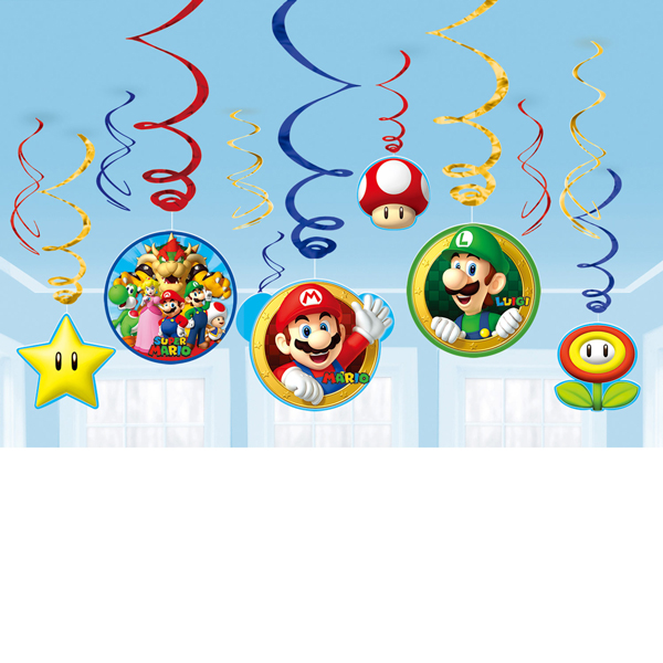 (image for) Super Mario Swirl Decorations 12pk