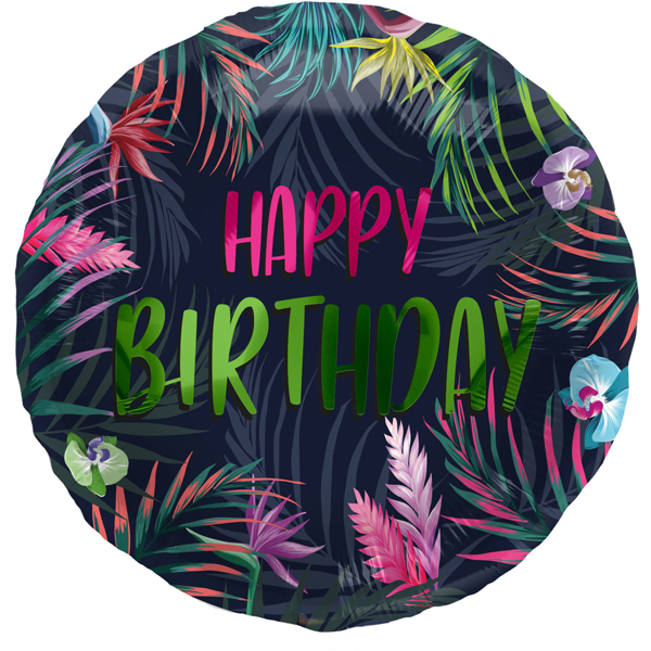(image for) 18" Happy Birthday Neon Tropical Foil Balloons