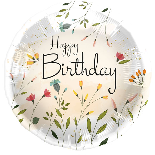 (image for) 18" Happy Birthday Field Of Flowers Foil Balloons