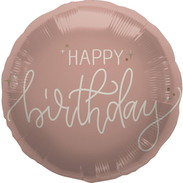 (image for) 18" Happy Birthday Creme Rose Foil Balloons