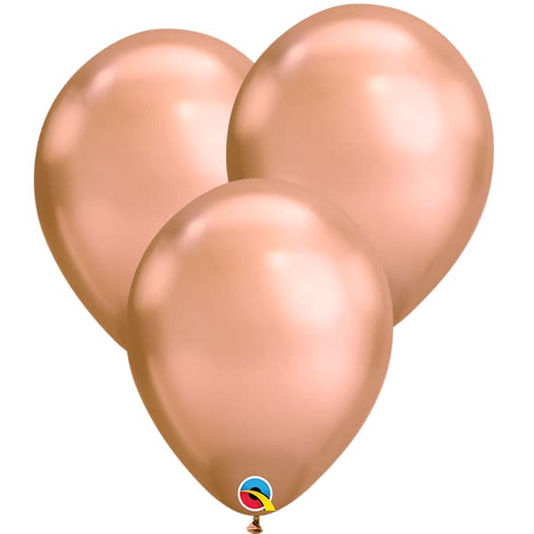 (image for) 7" Chrome Rose Gold Latex Balloons 100pk